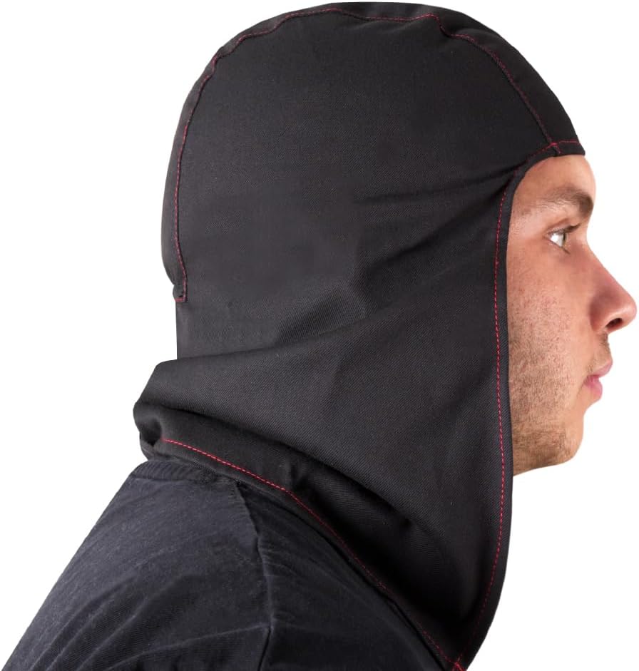 – Flame retardant hood for welders, breathable, washable and with elastic adjustment. Suitable for all masks.
