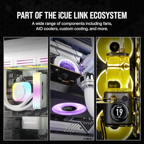 Corsair iCUE Link QX120 RGB 120mm Magnetic Dome RGB Fans - Triple Fan Starter Kit with iCUE Link System Hub - White - image 7