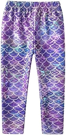 VIKITA Girls Stretch Leggings Shiny Scales Printed