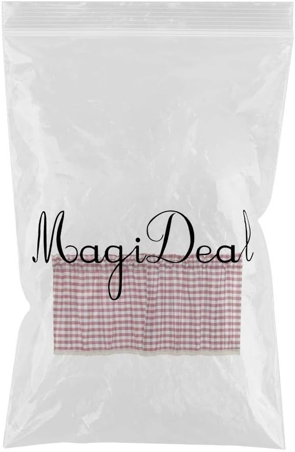 Elegant Lace Window Curtain Valance Check Window Curtain Treatments Polyester and Cotton 1 Piece Window Curtian - Red