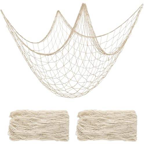 FDKYOEK 2 PCS Fish Net Decorations, Cotton Linen Fishing Net