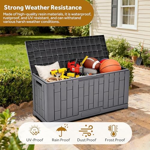 Yardlab Outdoor Deck Box Container, 60 Gallon - 5