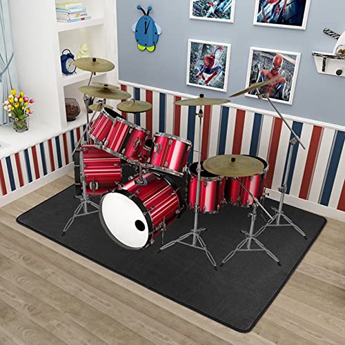 Ibvivic 3.9Ft X 5.2Ft Drum Pad Drum Mat Drum Carpet, Tightly Woven Fabric With Non-Slip Grip Bottom, Roll Of 21.2 Square Feet Great Gift For Drummers, Black #TOP6