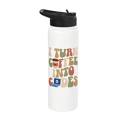 I Turn Coffee Into Codes Medical Coder Medical Coding Stainless Steel Insulated Water Bottle