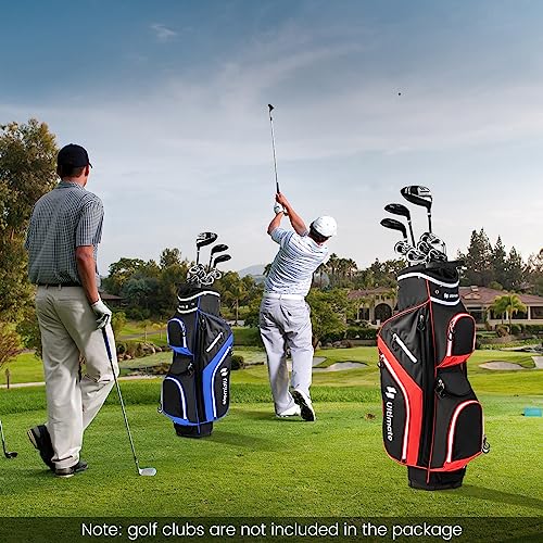 Tangkula Golf Cart Bag With 14 Way Top Dividers, Lightweight Golf Club Cart Bag With 9 Pockets, Cooler Bag, Umbrella Holder, Dual Strap & Rain Hood, Portable Golf Carry Bag For Men & Women (Red) #TOP7