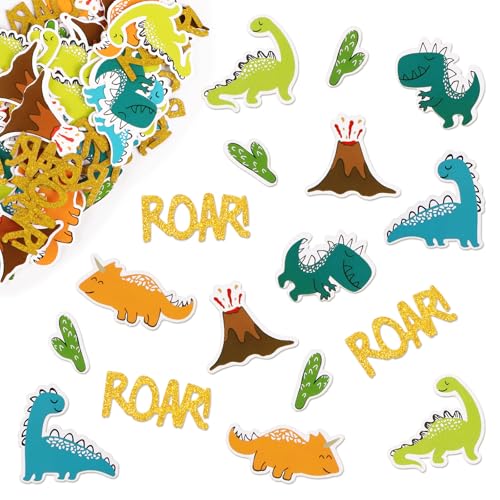 BETESSIN 100Pcs Confettis Table Dinosaures Décoration Anniversaire Enfants Garçons
