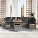Generisch Gartensofa-Set mit Kissen mit Speicher 9 pcs Grau Poly Rattan,Möbel,Gartenmöbel,Ga...