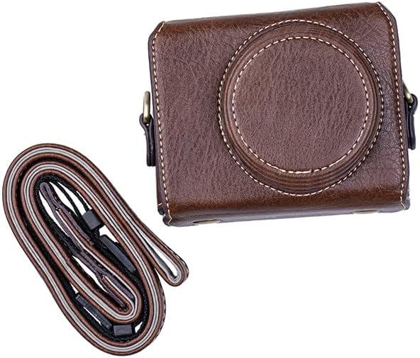 Miniatura 3 de Premium PU cuero FullBody cámara caso bolsa cubierta para Sony ZV-1 ZV1 con correa para el cuello (marrón)