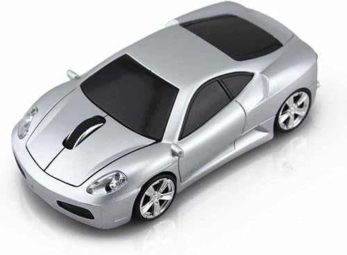 Miniatura 3 de Ratón inalámbrico para coche deportivo óptico 2.4G Nano USB AA Batería de escritorio Ratones portátiles (Plata)