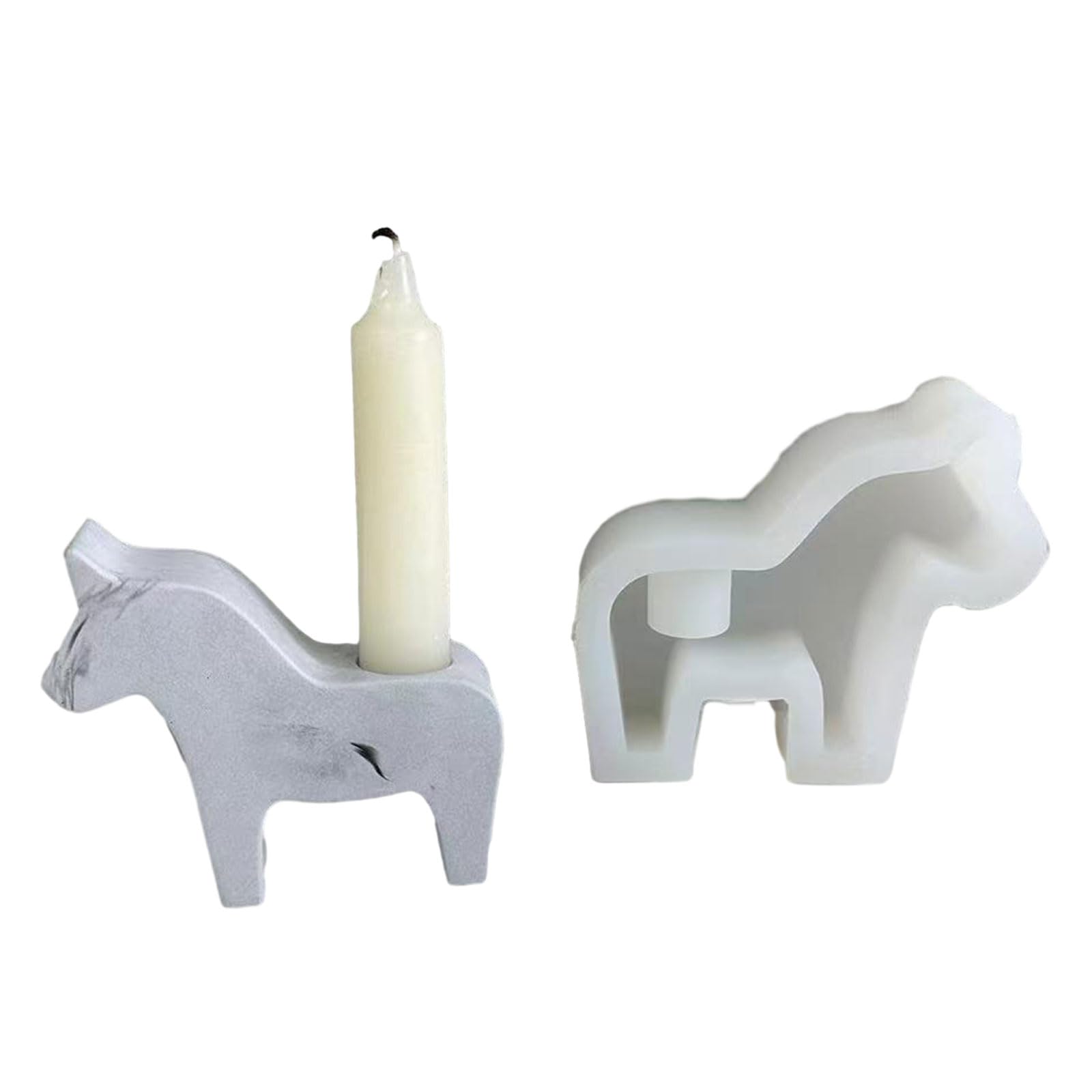 Oxxggkao Horse Candlestick Silicone Mold Crystal Epoxy Resin Casting 3D Animal Holder Molds Wedding Decoration Silicone Mold