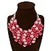 Fashion Stunning Style Pure Fresh and Candy Color Crystal Gem Flower Necklace Collar Bib for Women