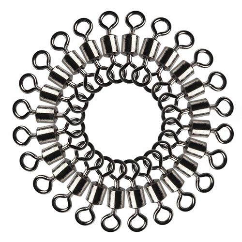 RIsxffp 100 Unids Durable Heavy Duty Fishing Barrel Bearing Rolling Swivel Anillo Conector Conector Accesorio 6#