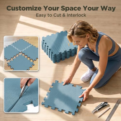 Image of AIRHOP 36 PCS Gym Floor Mat, EVA Foam Puzzle Gym Mat, High-Density Interlocking Foam Floor Tiles for Home Gym, Play Workout Garage Kitchen Flooring 12.6 inchx12.6 inchx0.4 inch