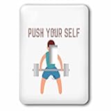 3dRose Quotes for Work out PUSH YOURSELF - Light Switch Covers (lsp-362332-1)