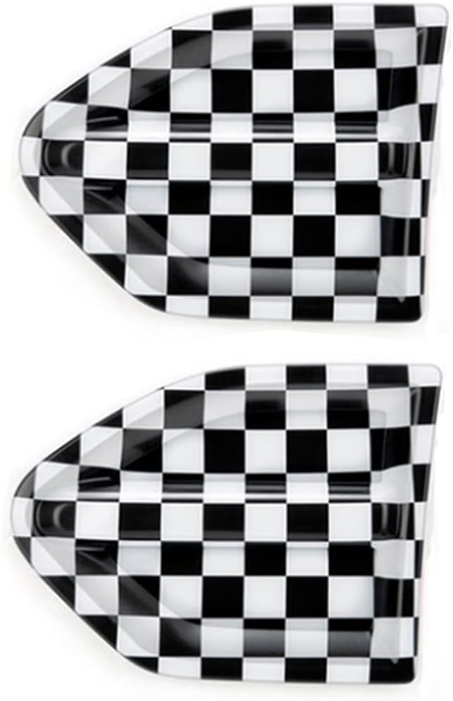 Car Side Fender Cover Signal Light Shell Checker Style Compatible with MINI Cooper One F60 Countryman 2017-2021 MS01(Side Fender Frame, General Version)