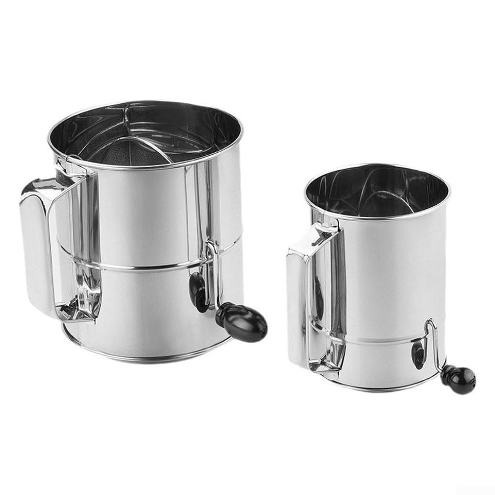 Tamiz manual de harina de manivela de 8 tazas para hornear en