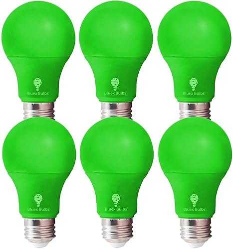 Vista 37 de BlueX - Paquete de 2 bombillas LED A19 (9 W, equivalente a 60 W), base E26, luz azul, decoración de fiestas, porche, iluminación del hogar