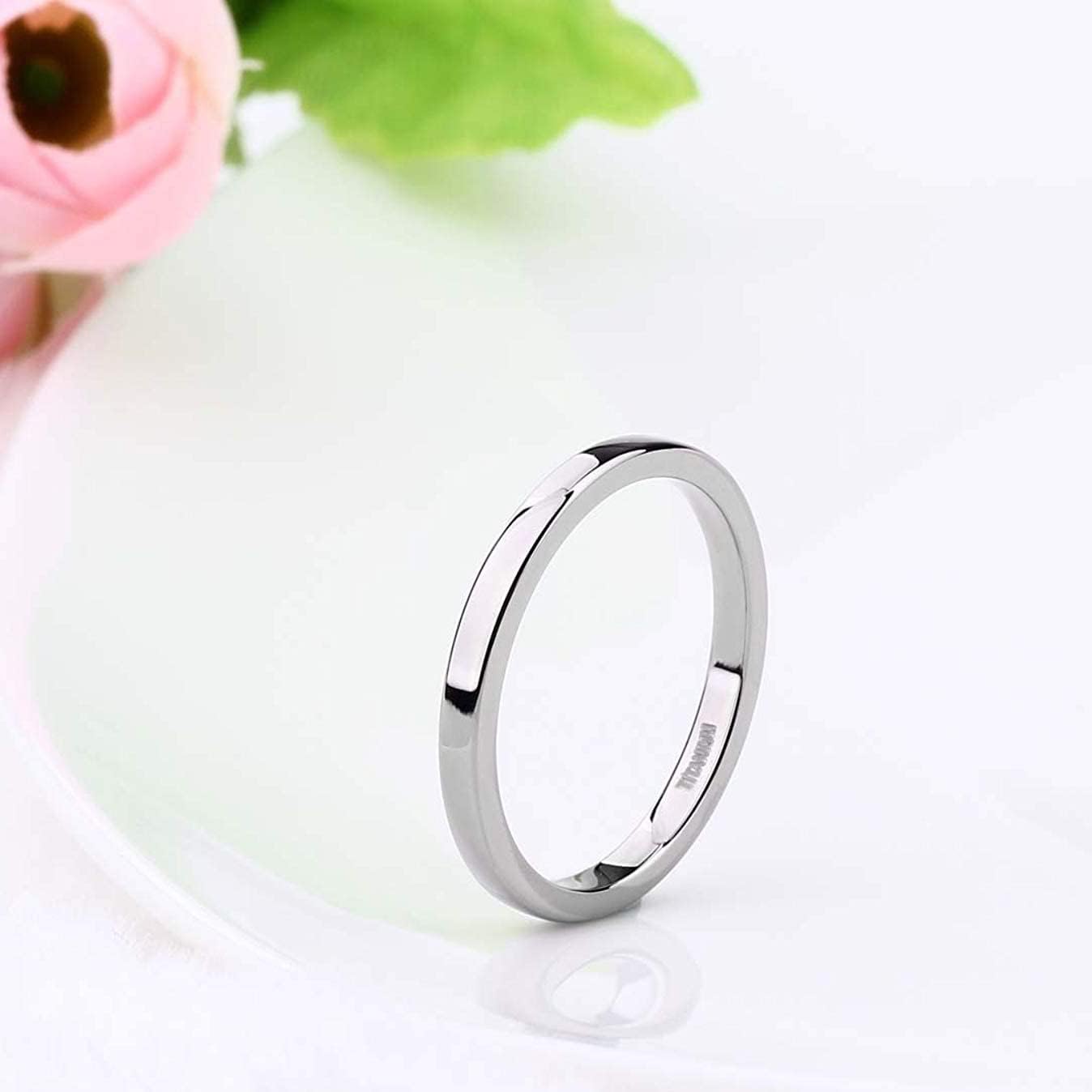 TIGRADE 2mm 4mm 6mm 8mm 10mm Titanium Ring Plain Dome High Polished Wedding Band Comfort Fit Size 3-15 | 