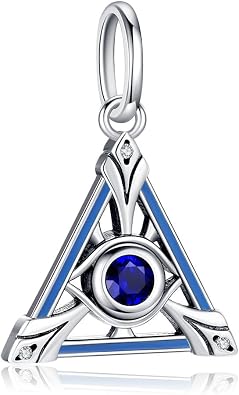 KEQ All Seeing Eye Charms for Bracelet S925 Stocking Stuffers Spiritual Blue Evil Eye Christmas Jewellery gifts for Grandkids Grandma Mom