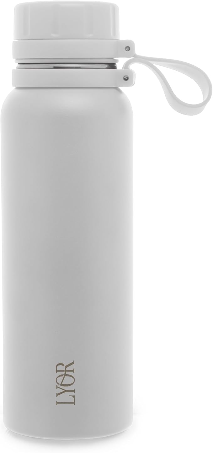 Garrafa Térmica Lyor Explorer 650ml Branca - Aço Inox