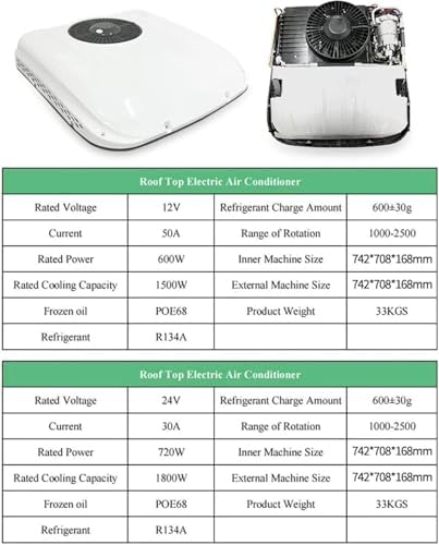 Portable 12V/24V Roof Air Conditioner for RVs, Trucks & Cars - Efficient Electric AC Unit for Camping & Outdoor Adventures, Ultimate Cooling Solution