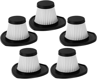 5 Filtros De Para Aspiradora, De, Para Aspiradoras Inalámbricas De Mano Y De Vehículo, Accesorios Para Un Rendimiento De Limpieza, Color Negro.