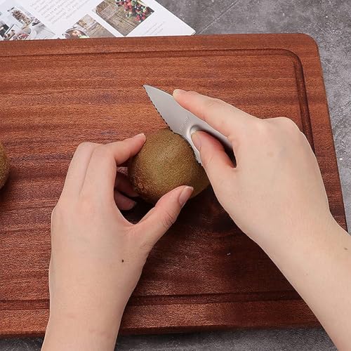 Miniatura 7 de Norhogo 2 Cucharas De Corte, 2 En 1 Reutilizables Para Frutas, Cortador De Kiwi De Acero Inoxidable, Para Manzanas, Pomelos, Naranjas, Papaya, Plata