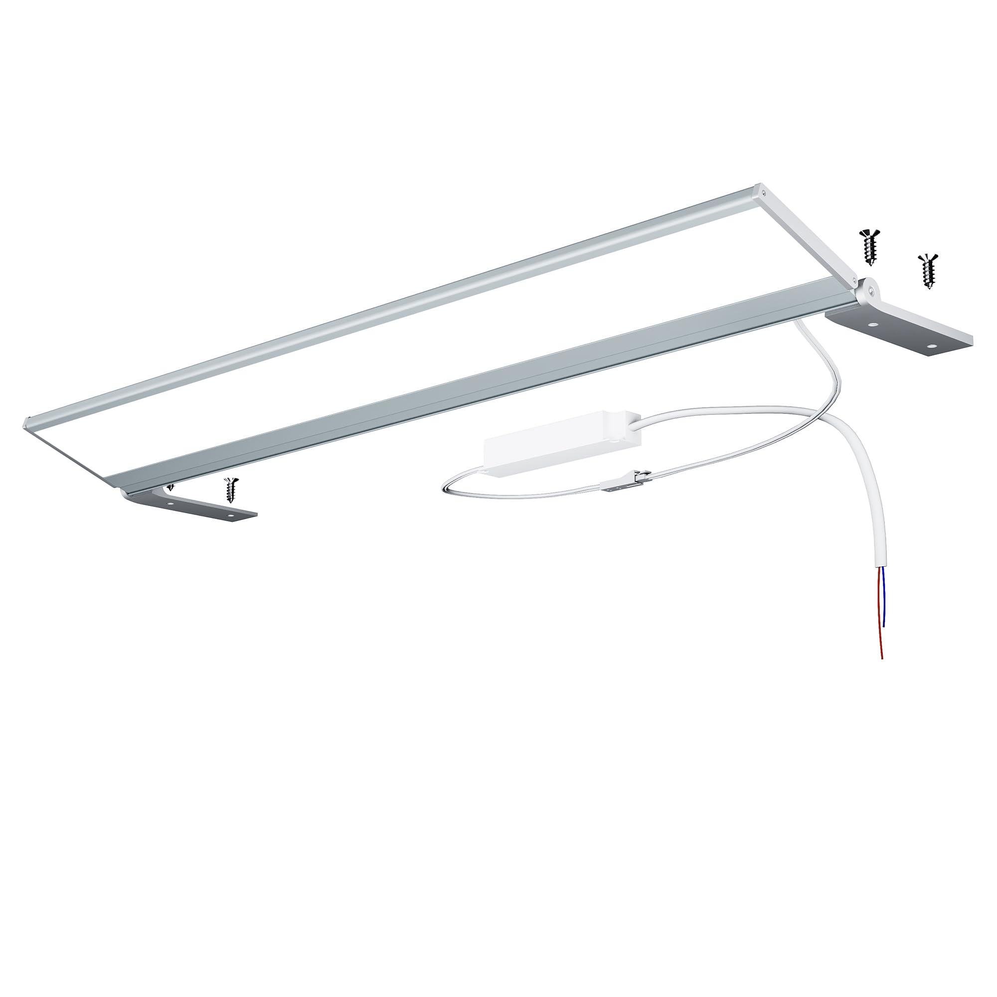 SONNI LED Spiegelleuchte 50 cm, 159° Beleuchtungswinkel Spiegellampe Bad, 6000K Kaltweiß für Spiegelschrank Nachrüstung, Einfache Montage mit Aluminium Profil & Acryl Lichtleiter