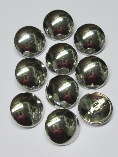 Preisvergleich Produktbild 10 Knöpfe 20 mm silber glänzend für Uniformen