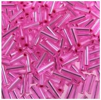2mm Bugle Beads 4805 Hot Pink Qty 1