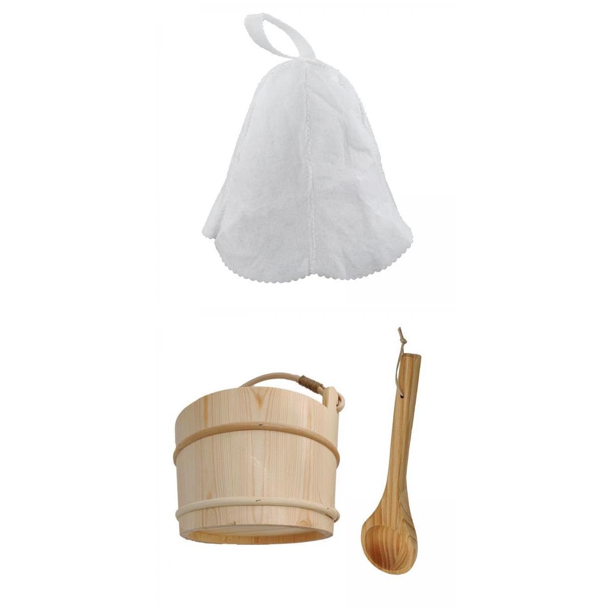 velura wood sauna bucket sauna ladle for steam room 6liter &sauna cap|1 piece sauna bucket| saunas| yard, garden & outdoor living