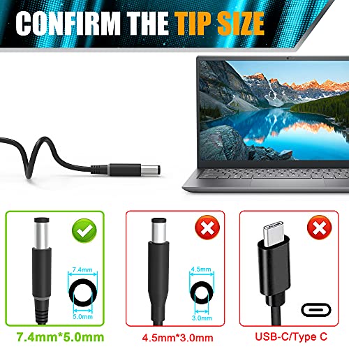 Original Replacement New Dell 130W 7.4Mm Tip Ac Adapter Charger For Pa-4E La130Pm121 Da130Pe1-00 Ju012 Cm161 Dell Inspiron 15 7000 7559 Dell G3 G5 Charger Dell D6000 Docking Station Laptop Power Cord #TOP1