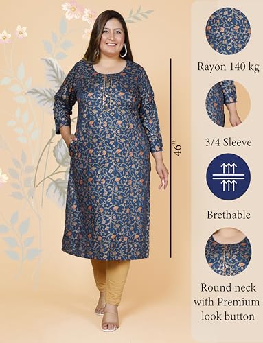 Image of Women's Plus Size Kurti Kurta (MEHKPLUS7 34)