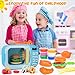 Christoy Microwave Kitchen Play Set with Light Sound for Kids with Pretend Fake Food and 6 Color DIY Play-Dough Clay Great for Toddlers 3 and Older Grils and Boys (Blue)