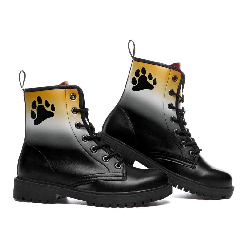 Image of Fashion Ankle Boots For Men Women Floral Mushroom Star Trendy Lace Up Unisex Booties Combat Trendy Street Wear Boots