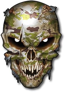 Camouflage Skull Decal Army Car Truck Military Pack Sticker TGL Thin Green Line Army. Marine Corps Navy Air Force Coast Guard