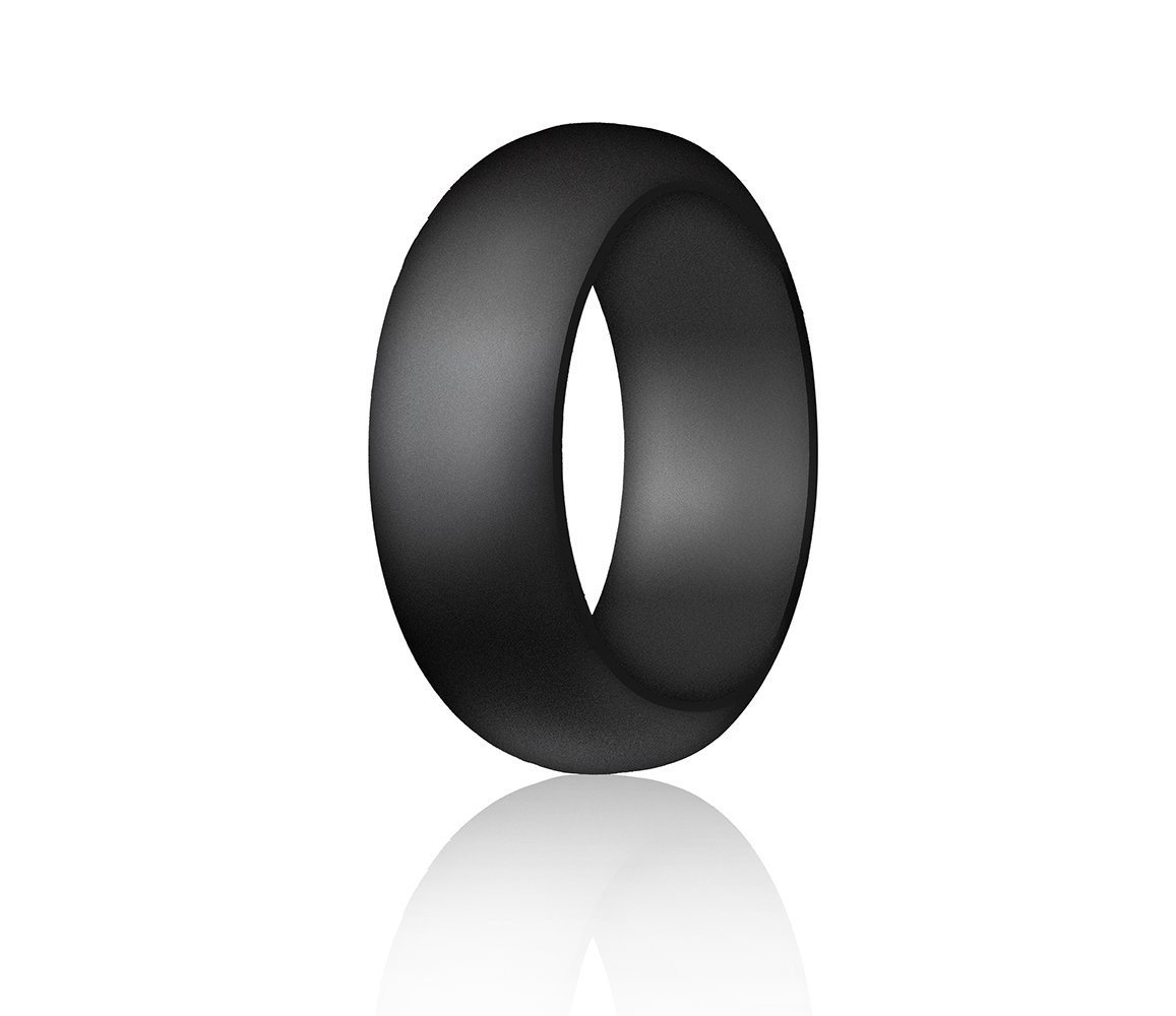 Rivasi Unisex Silicone Ring Brand (Black, 6)