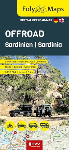 FolyMap OFFROAD Sardinien 1:275 000: Spezialkarte mit 84 Offroad Pisten: Spezialkarte mit über 60 Offroad Pisten (Foly Maps)