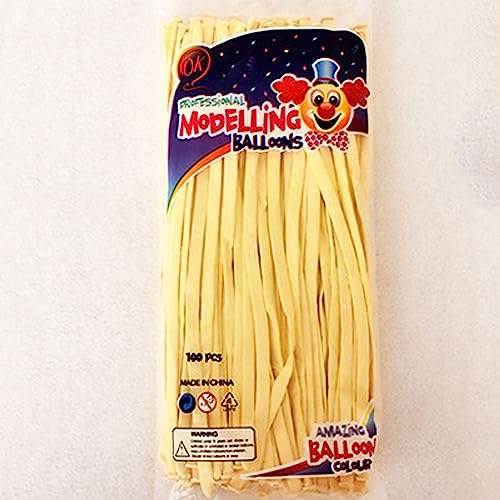 バルーンアート 風船 セット ひねる風船 細長い風船 マジックバルーン 飾り付け誕生日会 ツイストバルーン イベント パーティー パーティー アソート100個 マカロンイエロー