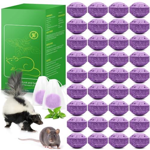 Image of Skunk Repellent for Yard, 36 Pack Powerful Peppermint Keep Rodent, Mice, Skunk, Raccoon Away House Home Attic Kitchen Car Engines, Long-Lasting Protection and Safe Family
