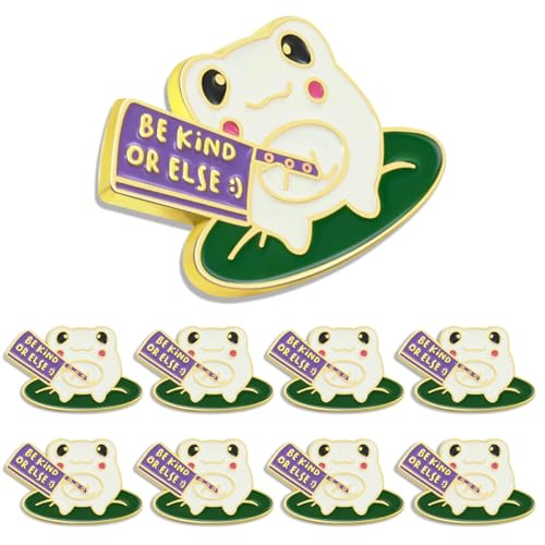 Image of 10 /20 /50 /100Pcs Be Kind Or Else Frog With Knife Enamel Pins Bluk -Funny Novelty Lapel Pins Badge Brooch Souvenir For Clothing Backpack Bags