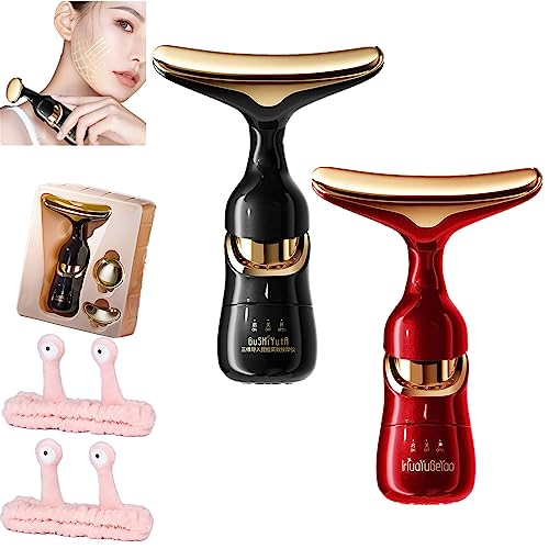 Donubiiu Dispositivo de masaje facial reafirmante y de tres propósitos, dispositivo de eliminación de arrugas reafirmante para cuello y cara, instrumento de belleza doméstico de tres usos para cara,