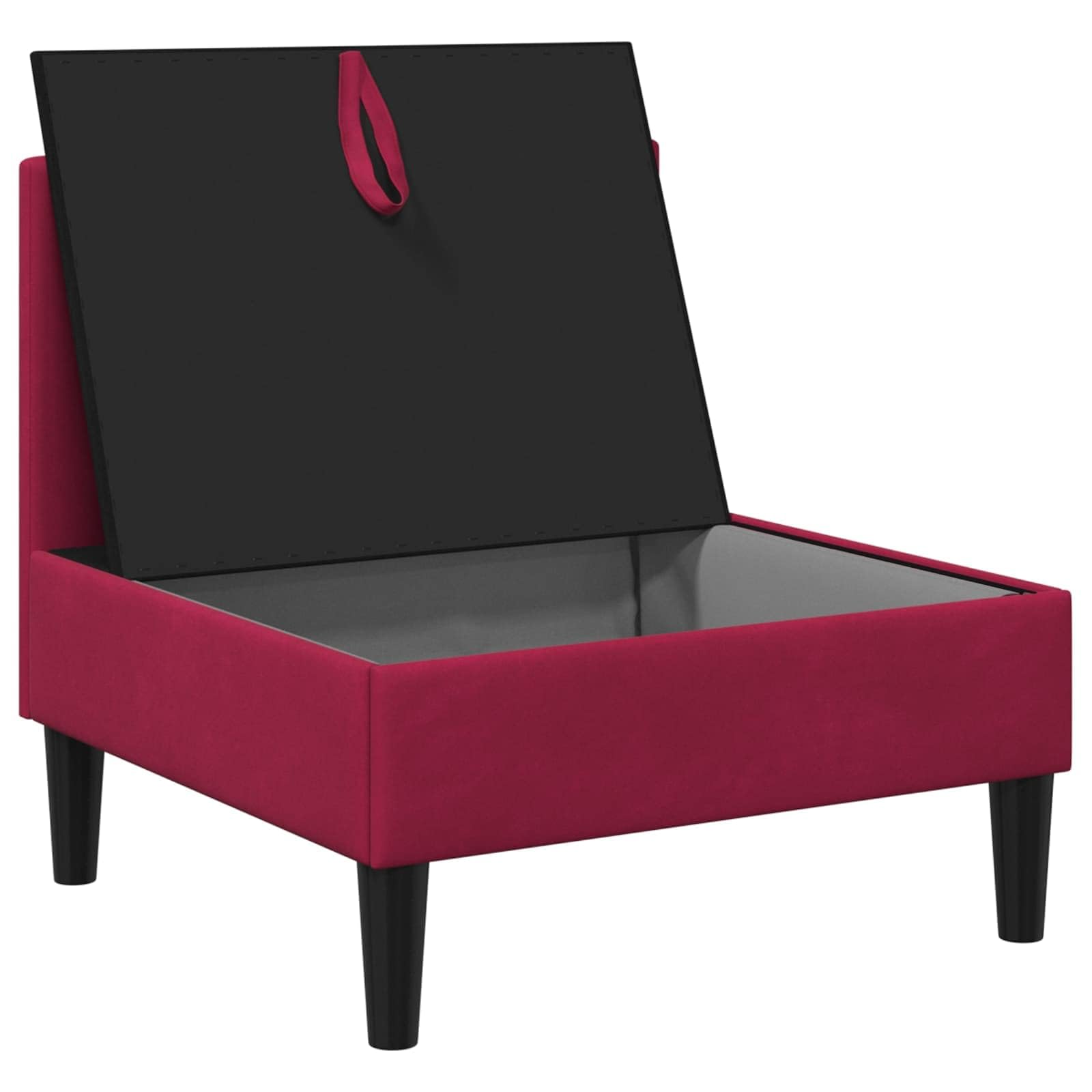 Sofá con espacio de almacenamiento de terciopelo rojo vino, muebles tapizados modernos, dos plazas, con función de cama, función relax y asiento plegable, adecuado para salón, habitación de