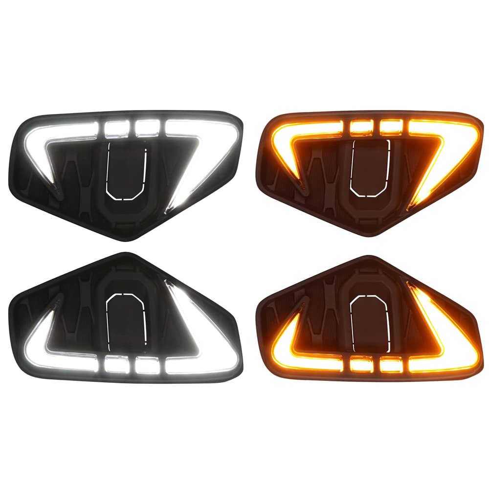 RAGBUSCLE DRL Daytime Running Light with Wire, White Amber LED Fog Lamp Turn Signal, 2021 2022 Compatible with Nissan Navara NP300