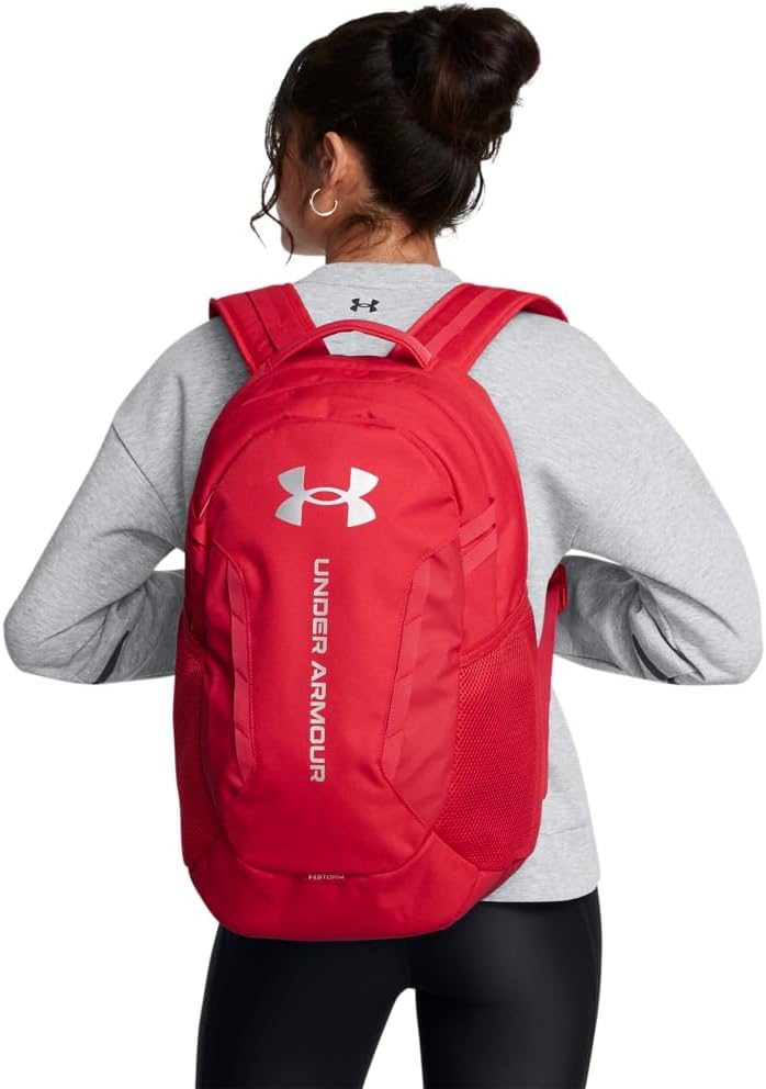 Under Armour Unisex-Adult Hustle 6.0 Backpack, (600) Red/Red/Metallic Silver, One Size Fits Most - Image 6