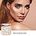 ELESSY Highlighter Makeup Palette,Face Glitter illuminator Palette,Natural Sparkling Finish Highlighter Powder,High Glossy Shimmer Smooth Baked Powder,Lasting Shining Highlighter Palette -SUN GLOW