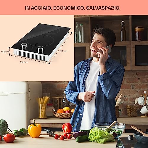 Klarstein Plaque Induction Encastrable de 2900W, Table de Cuisson Induction, Plaque 2 Feux, de Cuisson avec Sécurité, Tables de Electrique 2 Foyers, Plaques - 8