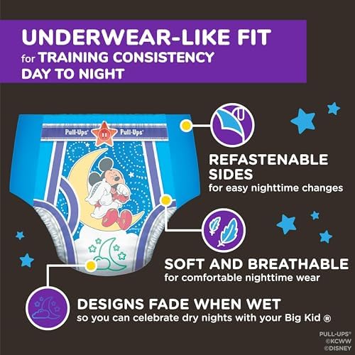 Pull-Ups Boys' Night-Time Potty Training Pants, Size 5T-6T Overnight Training Underwear (46-60 lbs), 44 Ct - 3