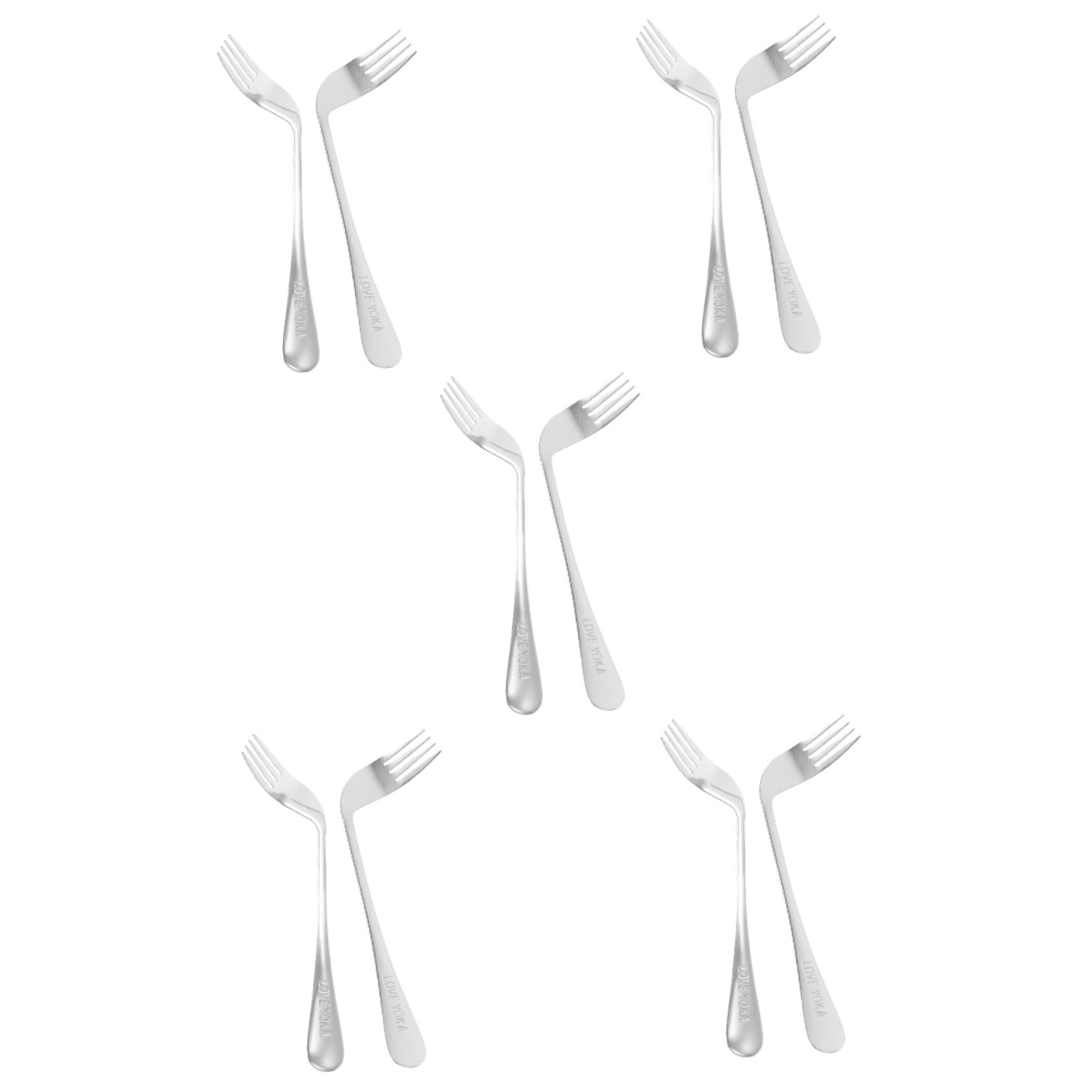 Mobestech 10piezas Cubiertos Ergonómicos Para Mayores De Tenedores Curvados Para Facilitar La Alimentación De Pacientes Cama Utensilios De Mesa Angulados y Adaptados Para Discapacitados