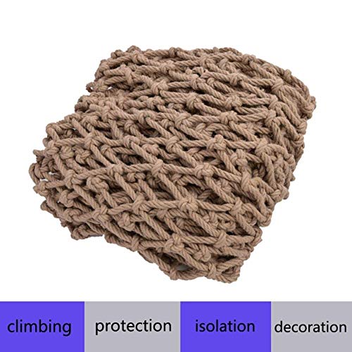 Malla Decorativa de cáñamo de Yute, Cuerda de Cordel Natural Balcón Red anticaída Red de protección de ingeniería Fondo de Red Decoración de Pared Red Red de cáñamo Resistente al Desgaste (T